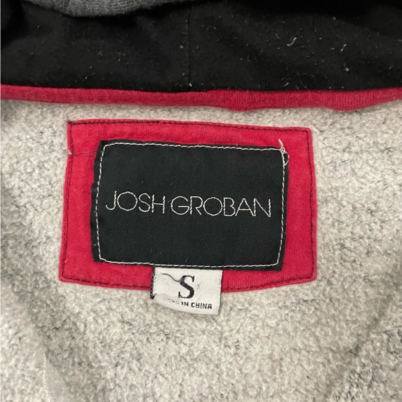 Josh Groban Embroidered Grey and Red Zip Up Hoodie Unisex S - Picture 4 of 5